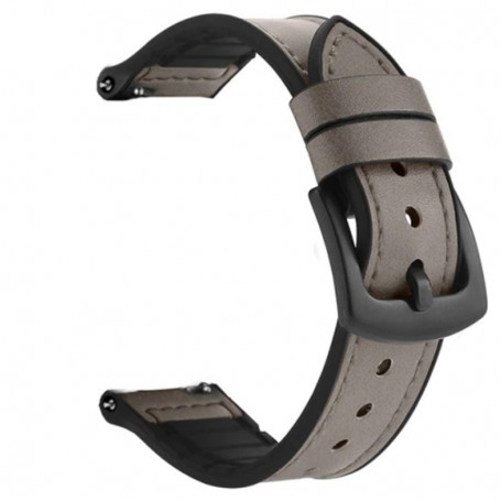 Curea piele, compatibila cu Amazfit Cheetah Round, Telescoape QR, 22mm, Gray Dove