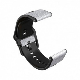 Curea hibrid piele-silicon compatibila cu Huawei Watch GT 7 46mm, Telescoape QR, 22mm, Pearl White