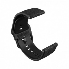 Curea hibrid piele-silicon compatibila cu Huawei Watch GT 7 46mm, Telescoape QR, 22mm, Iron Black