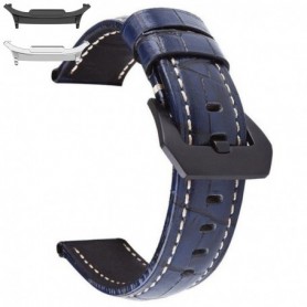 Curea din piele naturala, compatibila Samsung Galaxy Watch9 44mm, Albastru