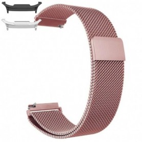 Curea metalica compatibila Samsung Galaxy Watch9 44mm, Milanese Loop, Roz