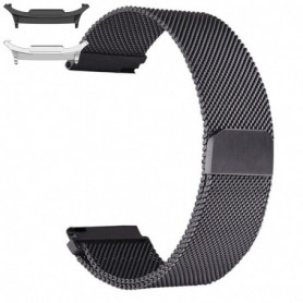 Curea metalica compatibila Samsung Galaxy Watch9 44mm, Milanese Loop, Negru