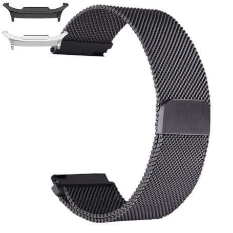 Curea metalica compatibila Samsung Galaxy Watch9 44mm, Milanese Loop, Negru