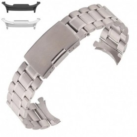 Curea metalica, compatibila Samsung Galaxy Watch9 44mm, Round Edge, Argintiu