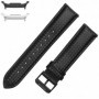 Curea piele compatibila Samsung Galaxy Watch9 44mm, Negru Lucios