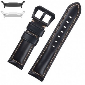 Curea piele compatibila Samsung Galaxy Watch9 44mm, Negru