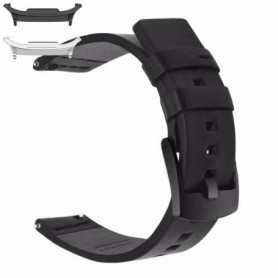 Curea piele naturala compatibila Samsung Galaxy Watch9 44mm, Negru