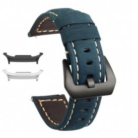 Curea piele naturala, compatibila Samsung Galaxy Watch9 44mm, Albastru Verzui