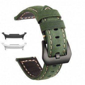 Curea piele naturala, compatibila Samsung Galaxy Watch9 44mm, Forest Green