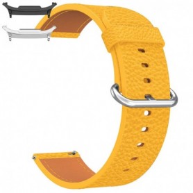 Curea piele, compatibila Samsung Galaxy Watch9 44mm, 18cm, Galben