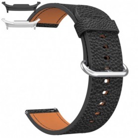 Curea piele, compatibila Samsung Galaxy Watch9 44mm, 18cm, Negru