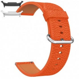 Curea piele, compatibila Samsung Galaxy Watch9 44mm, 18cm, Portocaliu