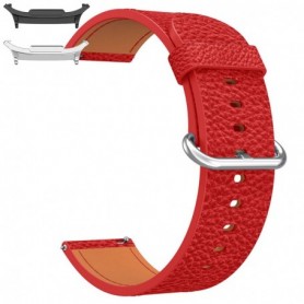 Curea piele, compatibila Samsung Galaxy Watch9 44mm, 18cm, Rosu