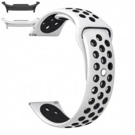 Curea silicon compatibila Samsung Galaxy Watch9 44mm, Alb/Negru