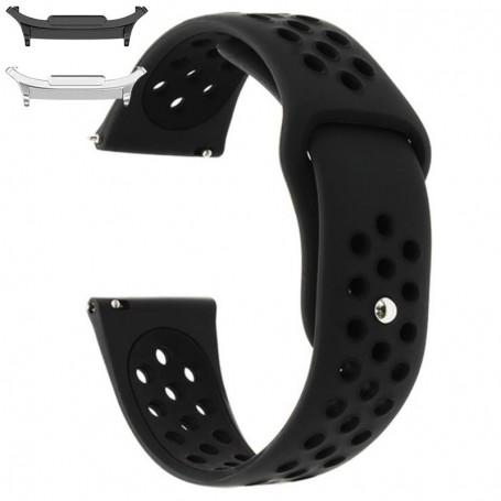 Curea silicon compatibila Samsung Galaxy Watch9 44mm, Negru Carbon
