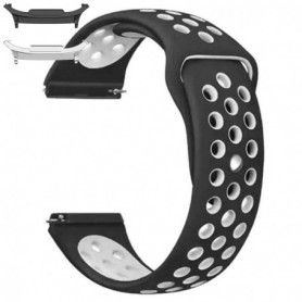 Curea silicon compatibila Samsung Galaxy Watch9 44mm, Negru/Alb