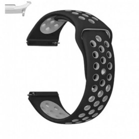 Curea silicon compatibila Samsung Galaxy Watch9 44mm, Negru/Gri