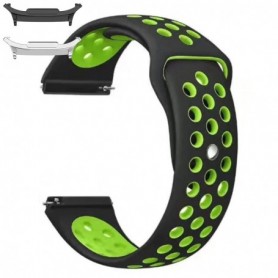 Curea silicon compatibila Samsung Galaxy Watch9 44mm, Negru/Verde