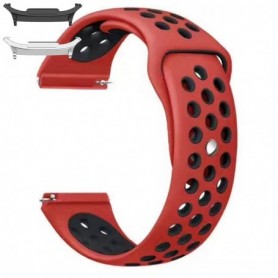 Curea silicon compatibila Samsung Galaxy Watch9 44mm, Rosu/Negru
