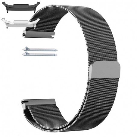 Curea Milanese Loop, Slim Fit, compatibila cu Samsung Galaxy Watch9 44mm, Sterling Black