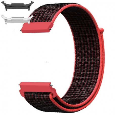Curea material textil, compatibila cu Samsung Galaxy Watch9 44mm, Barn Red
