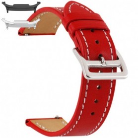 Curea piele, compatibila cu Samsung Galaxy Watch9 44mm, Crimson Red