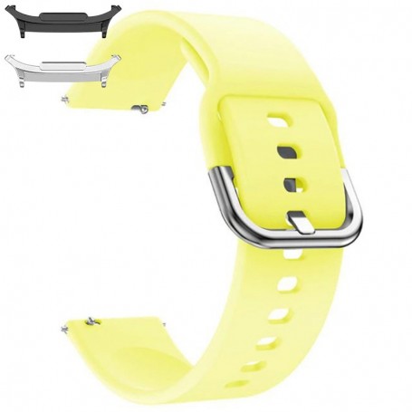 Curea din silicon compatibila cu Samsung Galaxy Watch9 44mm, Lemon Yellow
