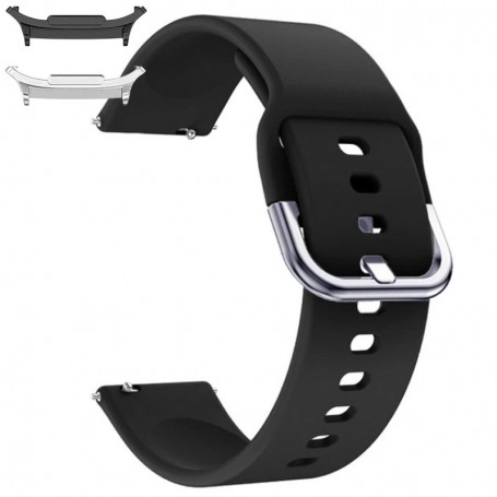 Curea din silicon compatibila cu Samsung Galaxy Watch9 44mm, Pitch Black