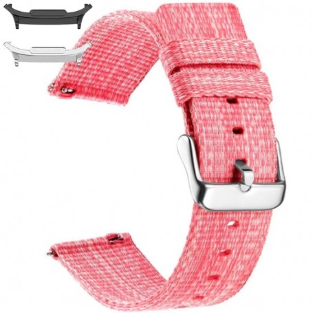 Curea material textil, compatibila cu Samsung Galaxy Watch9 44mm, Flamingo Pink