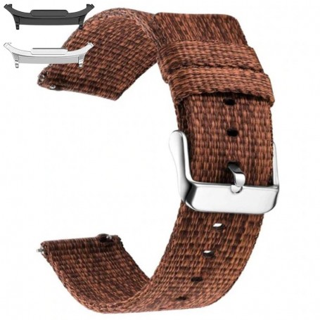 Curea material textil, compatibila cu Samsung Galaxy Watch9 44mm, Pecan Brown