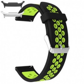 Curea din silicon compatibila cu Samsung Galaxy Watch9 44mm, Black Lime