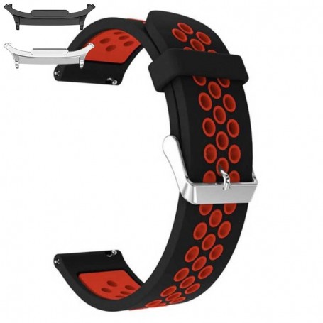 Curea din silicon compatibila cu Samsung Galaxy Watch9 44mm, Black Ruby