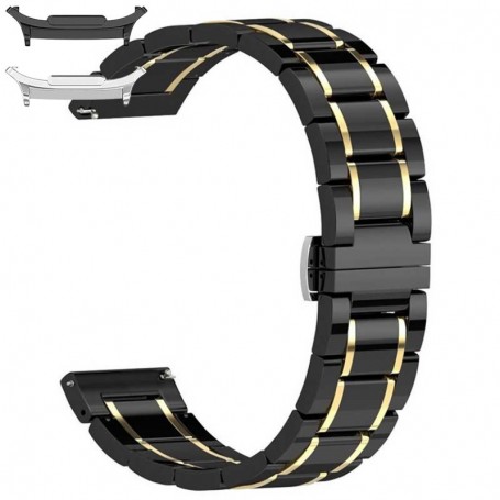 Curea ceramica, compatibila cu Samsung Galaxy Watch9 44mm, Black Gold