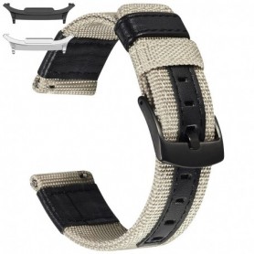 Curea textila, compatibila cu Samsung Galaxy Watch9 44mm, Black Beige