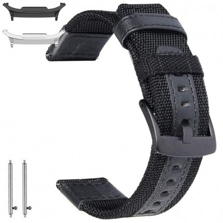 Curea textila, compatibila cu Samsung Galaxy Watch9 44mm, Textile Black