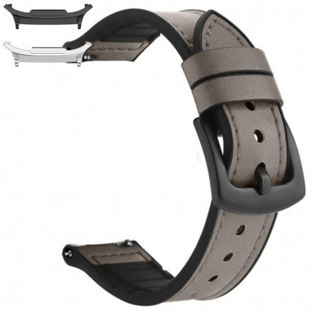 Curea piele, compatibila cu Samsung Galaxy Watch9 44mm, Gray Dove