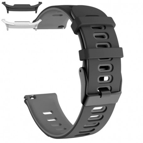 Curea din silicon compatibila cu Samsung Galaxy Watch9 44mm, Sable Black