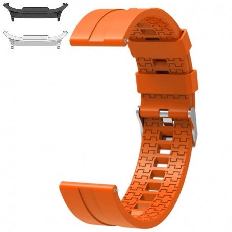 Curea din silicon compatibila cu Samsung Galaxy Watch9 44mm, Squash Orange