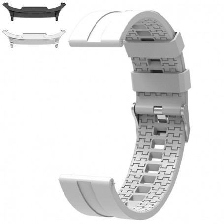 Curea din silicon compatibila cu Samsung Galaxy Watch9 44mm, Oatmeal White