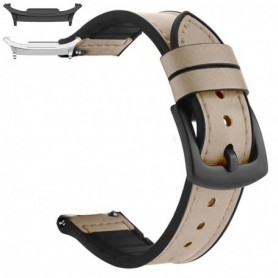 Curea hibrid piele-silicon, compatibila cu Samsung Galaxy Watch9 44mm, Skin Tone