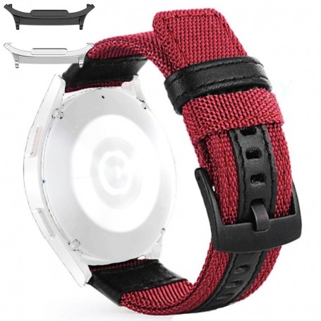 Curea textila, compatibila cu Samsung Galaxy Watch9 44mm, Cerise Red