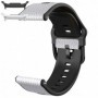 Curea hibrid piele-silicon compatibila cu Samsung Galaxy Watch9 44mm, Pearl White