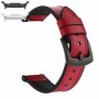 Curea hibrid piele-silicon compatibila cu Samsung Galaxy Watch9 44mm, VD Very Dream®, Tart Red