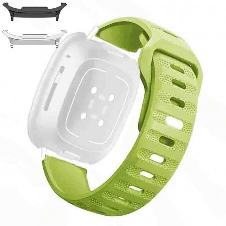 Curea din silicon compatibila cu Samsung Galaxy Watch9 44mm, Slimy Green