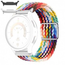 Curea textila compatibila cu Samsung Galaxy Watch9 44mm, Rainbow Strap