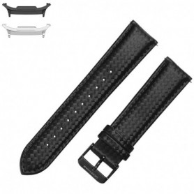 Curea piele compatibila Samsung Galaxy Watch9 44mm/40mm, Samsung Galaxy Watch 8 44mm/40mm, Negru Lucios