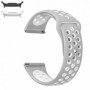 Curea silicon compatibila Samsung Galaxy Watch9 44mm/40mm, Samsung Galaxy Watch 8 44mm/40mm, Alb/Gri
