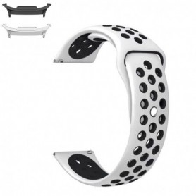 Curea silicon compatibila Samsung Galaxy Watch9 44mm/40mm, Samsung Galaxy Watch 8 44mm/40mm, Alb/Negru