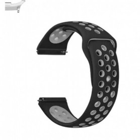 Curea silicon compatibila Samsung Galaxy Watch9 44mm/40mm, Samsung Galaxy Watch 8 44mm/40mm, Negru/Gri