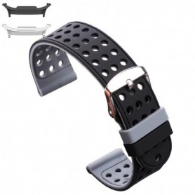 Curea silicon cu doua fete compatibila Samsung Galaxy Watch9 44mm/40mm, Samsung Galaxy Watch 8 44mm/40mm, Negru/Gri